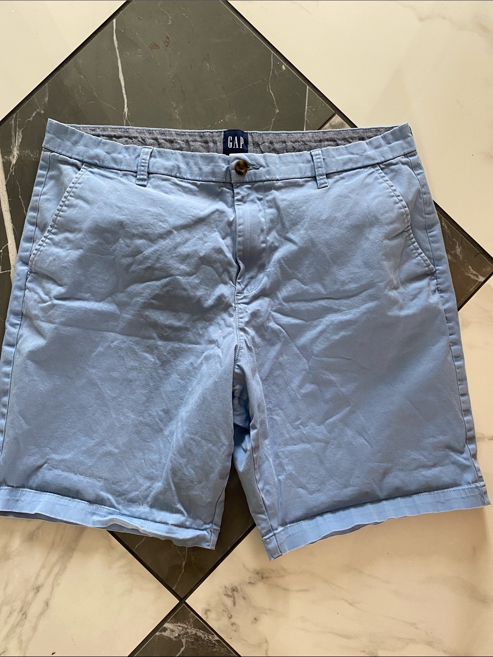GAP Light Blue Flat Front Chino Shorts